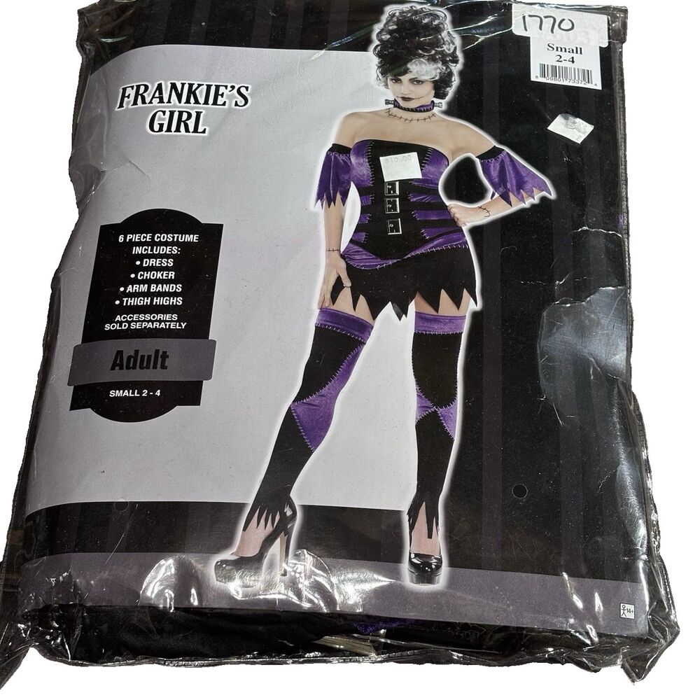 Frankie’s Girl Bride of Frankenstein Halloween Costume Adult Small 2-4 NWT